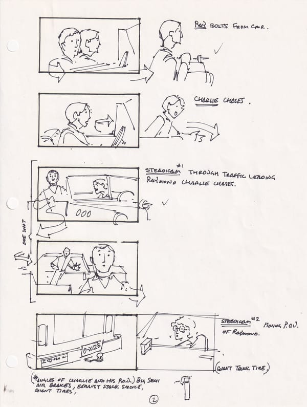 Rain Man storyboards and the first image of autism